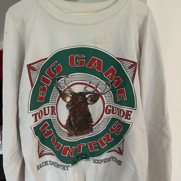 Very rare 80s Big Game Hunters Back Country Tour Guide crewneck sweatshirt - Picture 2 of 8